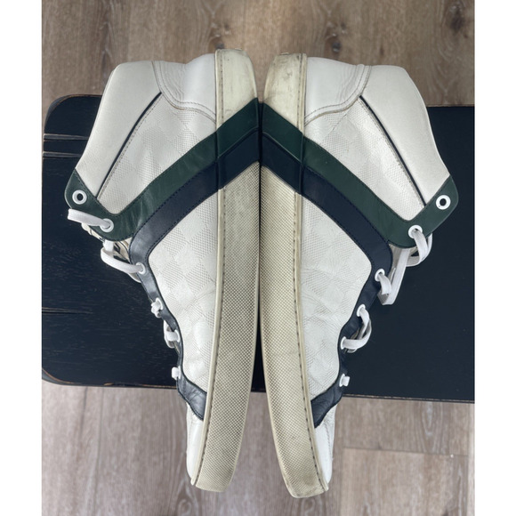 Louis Vuitton Mens 9.5 US Greenx White Damier Infini Leather Sneaker 8.5LV Low main image 13